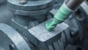 Visco-elastic paste and tape applied on valve and flange for corrosion protection of irregular metal parts